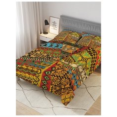 Покрывало стеганое жаккардовое с 2-мя наволочками "Этнические рисунки", Евро (220x235 см) Ambesonne