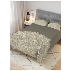 Покрывало стеганое жаккардовое с 2-мя наволочками "Узорчатые вензеля", Евро (220x235 см) Ambesonne