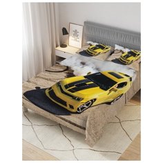 Покрывало стеганое жаккардовое с 2-мя наволочками "Дым от автомобиля", Евро (220x235 см) Ambesonne