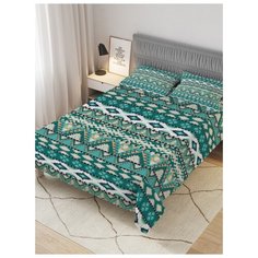 Покрывало стеганое жаккардовое с 2-мя наволочками "Скандинавский узор", 1,5-спальное (160x220 см) Ambesonne