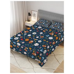 Покрывало стеганое жаккардовое с 2-мя наволочками "Спортивные мячи", 1,5-спальное (160x220 см) Ambesonne