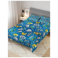 Покрывало стеганое жаккардовое с 2-мя наволочками "В космосе", 1,5-спальное (160x220 см) Ambesonne