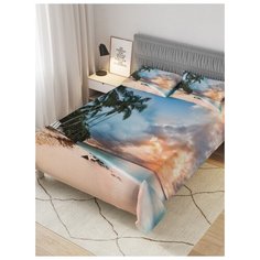 Покрывало стеганое жаккардовое с 2-мя наволочками "Морские мысли", Евро (220x235 см) Ambesonne