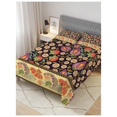 Покрывало стеганое жаккардовое с 2-мя наволочками "Цветущий фон", Евро (220x235 см) Ambesonne