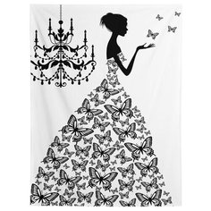 Большой плюшевый плед JoyArty 150x200 из микрофибры (велсофт) Платье из бабочек на диван или кресло