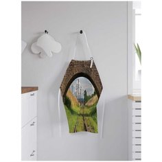 Фартук женский для готовки JoyArty "Железнодорожный путь", универсальный размер, ap-17484