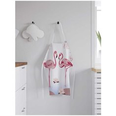 Фартук женский для готовки JoyArty "Влюбленые фламинго", универсальный размер, ap-8257