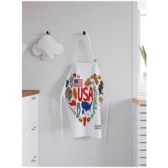 Фартук женский для готовки JoyArty "Символы любви к Америке", универсальный размер, ap-4624