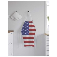 Фартук женский для готовки JoyArty "Вышитый американский флаг", универсальный размер, ap-10162