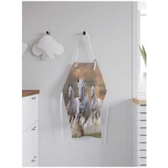 Фартук женский для готовки JoyArty "Бегущие лошади", универсальный размер, ap-16160