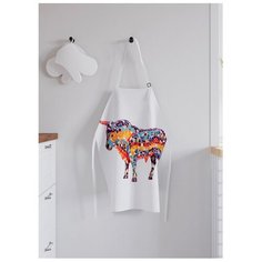 Фартук женский для готовки "Мозаичный бык", универсальный размер Joy Arty