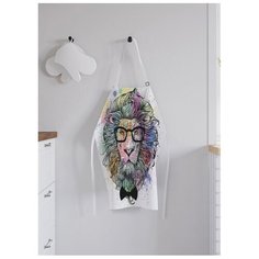 Фартук женский для готовки "Стильный лев", универсальный размер Joy Arty