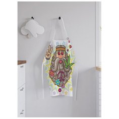 Фартук женский для готовки "Бородатый хиппи", универсальный размер Joy Arty