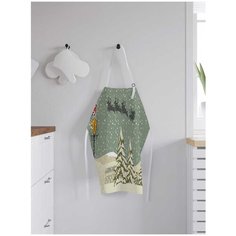 Фартук женский для готовки JoyArty "Санта в пути", универсальный размер, ap-5528