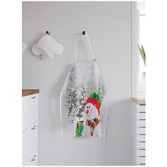 Фартук женский для готовки JoyArty "Снеговик в заснеженном лесу", универсальный размер, ap-5718