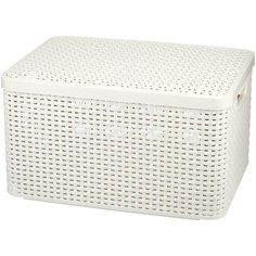 CURVER Корзина с крышкой Rattan Style Box L 24x44x33см кремовый