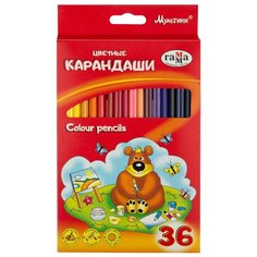 ГАММА Карандаши цветные Мультики 36 цветов (050918_10) Gamma