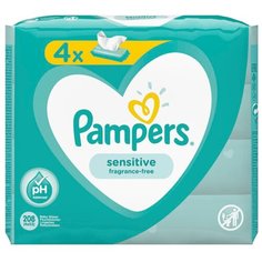 Влажные салфетки Pampers Sensitive, липучка, 208 шт.