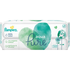 Влажные салфетки Pampers Aqua Pure, пластиковая крышка, 96 шт.