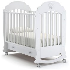 Кроватка Nuovita Parte (колесо) (качалка), на полозьях белый