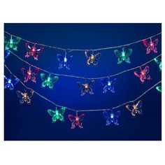 Гирлянда SNOWMEN Бабочки, 490 см, 50 ламп, разноцветный/прозрачный провод