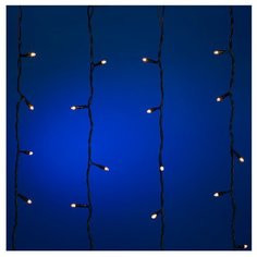 Гирлянда SNOWMEN Занавес Е70306, 100х200 см, 200 ламп, белый/зеленый провод