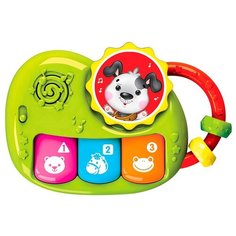 Развивающая игрушка Азбукварик Щенок Пианино Чудесенка, зеленый