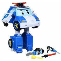 Робот-трансформер Silverlit Robocar Poli 12,5 см с подсветкой и аксессуарами белый/синий