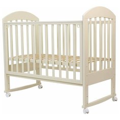 Кроватка Топотушки Дарина-2 (колесо) (качалка), на полозьях слоновая кость