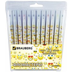 BRAUBERG Набор фломастеров Смайлики, 12 шт. (150530)