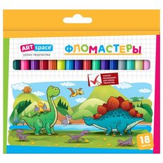 ArtSpace Набор фломастеров Динозаврики (WP18_18632), 18 шт.