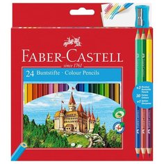 Faber-Castell Карандаши цветные, 24+6 цветов, с точилкой (110324)