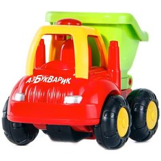 Грузовик Азбукварик 2744, 7.5 см, зеленый/красный/желтый