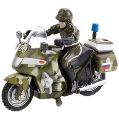 Мотоцикл ТЕХНОПАРК военный с фигуркой (CТ-1247-1), 10 см, зеленый камуфляж