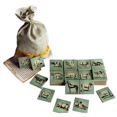 Настольная игра Царицынская игрушка Мемори Ферма (в льняном мешочке)
