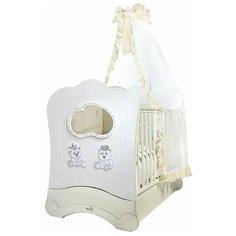 Кроватка Feretti Majesty Brillante FMS (классическая), продольный маятник белый