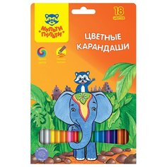 Мульти-Пульти Карандаши цветные Енот в Индии, 18 цветов (CP_10748)
