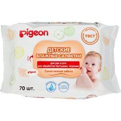 Влажные салфетки Pigeon Для рук и рта, обработки пустышек и игрушек, 70 шт.