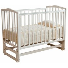 Кроватка Красная Звезда Кристина С619 (классическая), продольный маятник белый