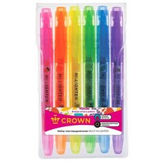 CROWN Набор текстовыделителей Multi Hi-Lighter Aroma, 6 шт. (F-500-6)