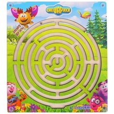 Головоломка Мастер игрушек Лабиринт с шариком Смешарики Летнее приключение (IG0242) зеленый/голубой