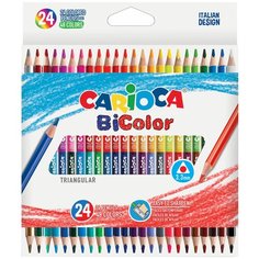 Carioca набор цветных двусторонних карандашей BiColor 24 штуки, 48 цветов + точилка (43031)