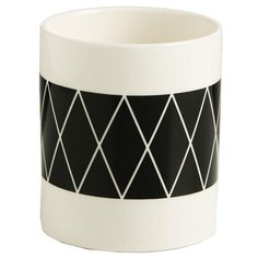 Горшок Дарите счастье Геометрия 8 х 9,5 см белый/черный