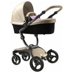 Коляска-трансформер Mima Xari (2 в 1), champagne/pixel pink/black frame, цвет шасси: черный