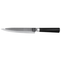 Нож для разделки мяса Rondell Flamberg, лезвие 20 см, черный / серебристый