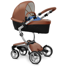 Коляска-трансформер Mima Xari (2 в 1), camel/denim blue/silver frame, цвет шасси: серебристый