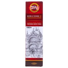 KOH-I-NOOR Набор карандашей чернографитных 1500 4В, 12 шт. (150004B01170) желтый