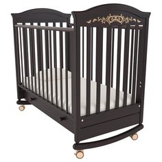 Кроватка Гандылян Даниэль Люкс (колесо) (качалка), на полозьях махагон