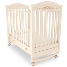 Кроватка Гандылян Даниэль Люкс (колесо) (качалка), на полозьях слоновая кость