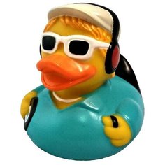 Игрушка для ванной FUNNY DUCKS Диджей уточка (1892) голубой/желтый